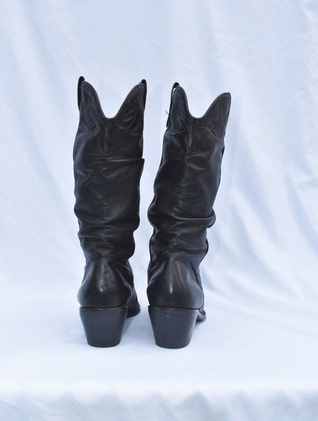 Softest Vintage Black Cowgirl Boot sz 9