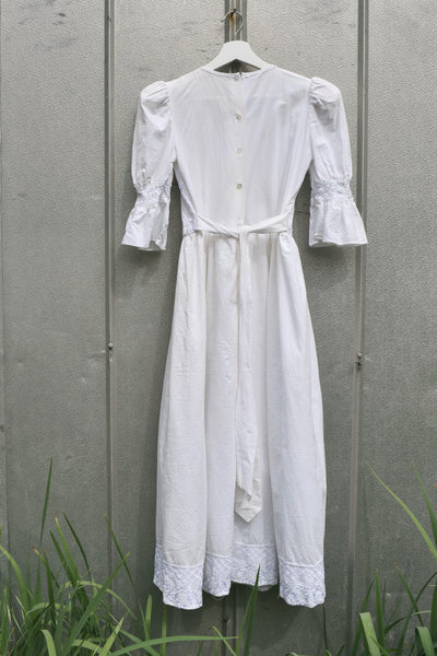 Vintage White Puff Sleeve Dress sz 6